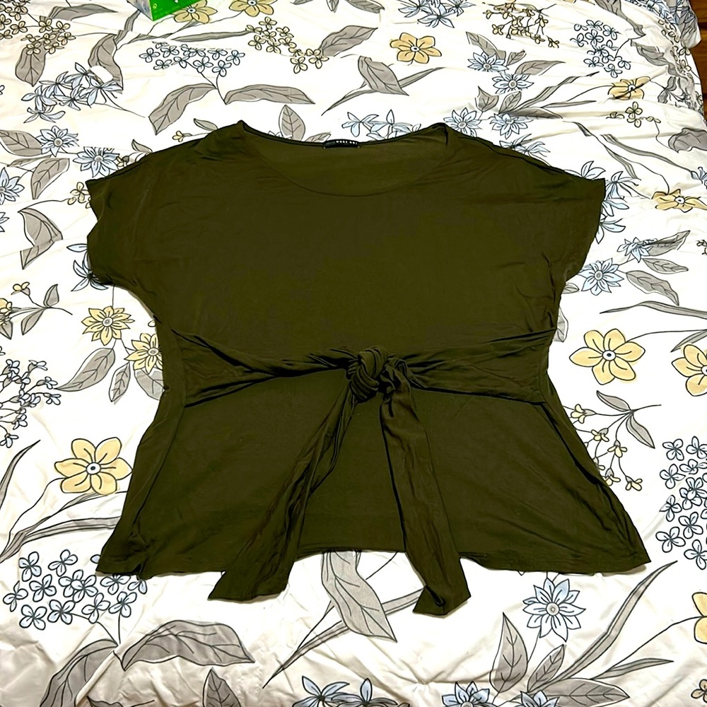 Forrest green knit top
